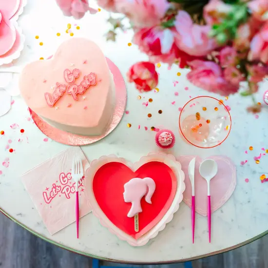 HAUTE PINK HEART SHAPED PLATES {3}