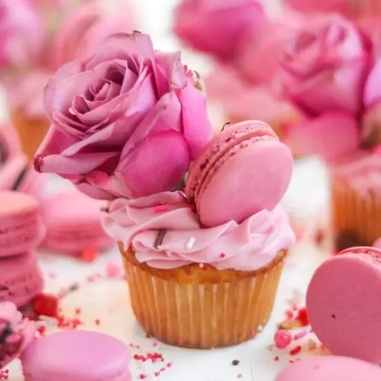 Bakell - Dusty Rose Luster Dust (4g, 1x Jar) Edible Vegan Dust & Paint for Baking, Desserts and Beverages {4}