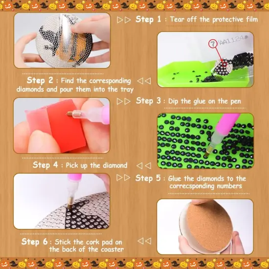 6Pcs Diamond Painting Coasters Kit {5}