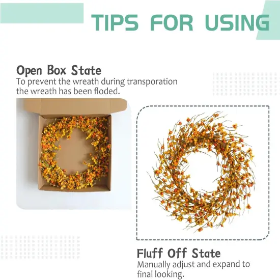 18 Inch Fall Berries Flower Wreath {4}