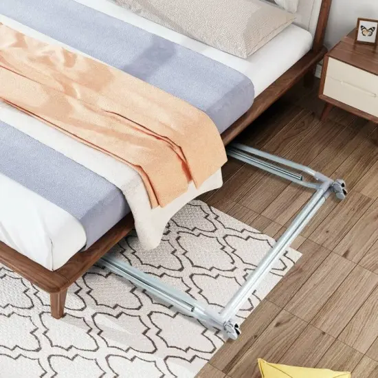 Folding Extendable Metal Garment Rack Clothes Hanging Rod with Lockable Wheels {4}