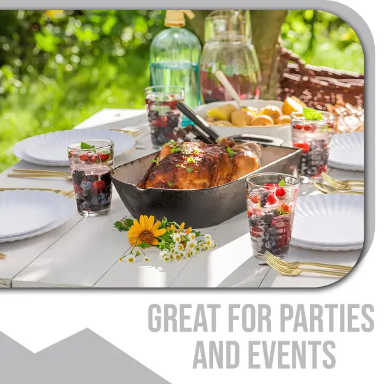 Earthtrends Scalloped Paper Plates 8.5 Inch & 10.5 Inch Dinner Plate Set &ndash; Fancy Disposable Plates for Party, Wedding, Birthday, Baby Shower &ndash; Large & Small Paper Plate Set for Parties, Events, Catering &ndash; ElegantFloral Design Snow {6}