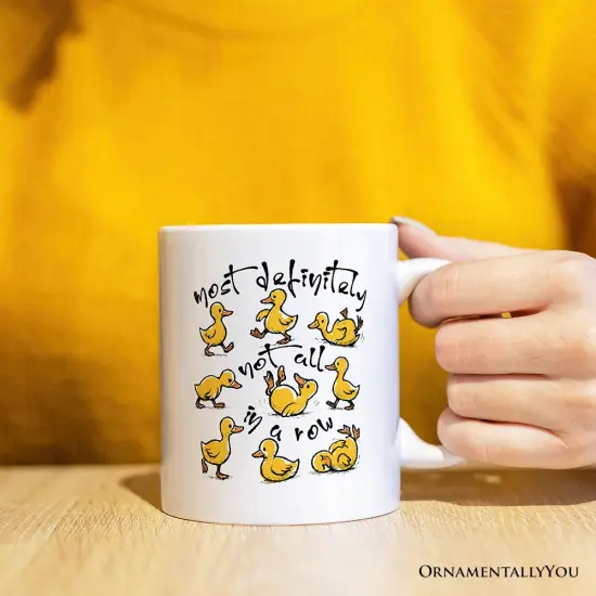 Funny Ducks Not All in a Row Sarcastic Mug, Mental Health Motivational Gift {1}