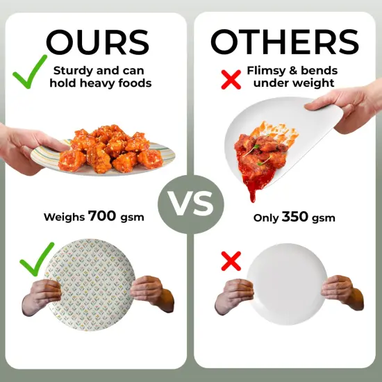 Earthtrends Heavy Duty Paper Plates for parties &ndash; Includes 8-Inch Paper Dessert Plates and 10-Inch Paper Dinner Plates &ndash; Disposable Floral Paper Plates for Parties, Weddings, Events, BBQs, Birthdays, Catering, Holidays &ndash; Elegant Tableware Set Folk {5}