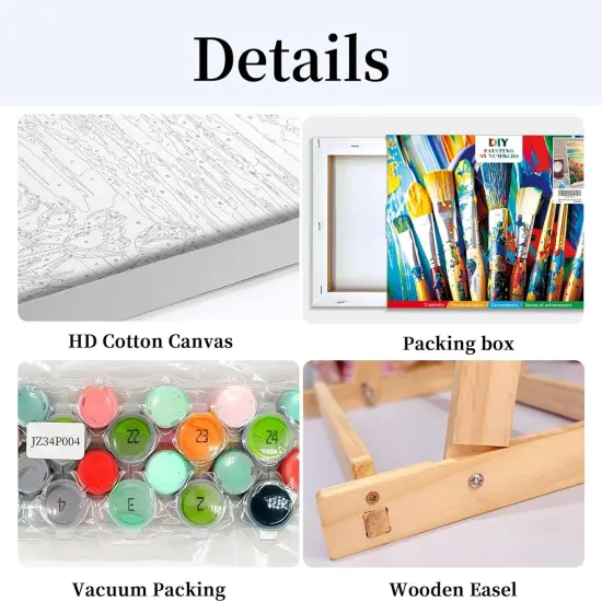 Paint by Numbers Kit for Adults with Frame, Seaside Sunset Paint by Number with Easel, DIY Tulip Paint by Number Kits Framed Canvas for Home Wall Decor {4}