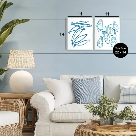Stupell Industries Minimal Fish & Oysters 2pc Wall Plaque Set, design by Lil' Rue {3}