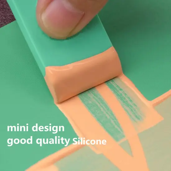 JAJADO 5 Packs Mini Squeegee, Silk Printing Squeegees for Chalk Paste, Self-Adhesive Stencil Screen Scraper Printing Tool Small Squeegee Turquoise Silicone for Transfer Chalk Paint Stencil Ink {6}