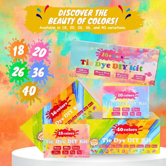 Tie Dye Kit for Kids & Adults - Complete DIY Tie Dye Set w/Tie Dye Powder in Tie Dye Refill Packets -Fun Kids Tie Dye Kit w/Nozzle Spray Tie Dye Kit for Fabric - Dye for Clothing (Pack of 18, 60 ml) {3}