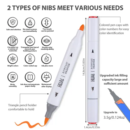 Art Fabric Markers Pens, 36 Colors Dual Tip Fabric Markers Permanent Markers for Clothes, T-shirt, Shoes, Hats, Non-Toxic & Child Safe, No Fading, Card Making {6}