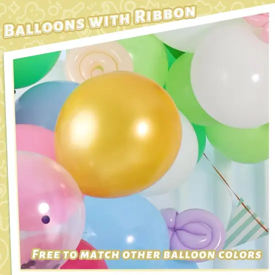 110PCS Gold Latex Balloons, 12 Inch Metallic Helium Round Balloons Party Balloons with Ribbon {4}