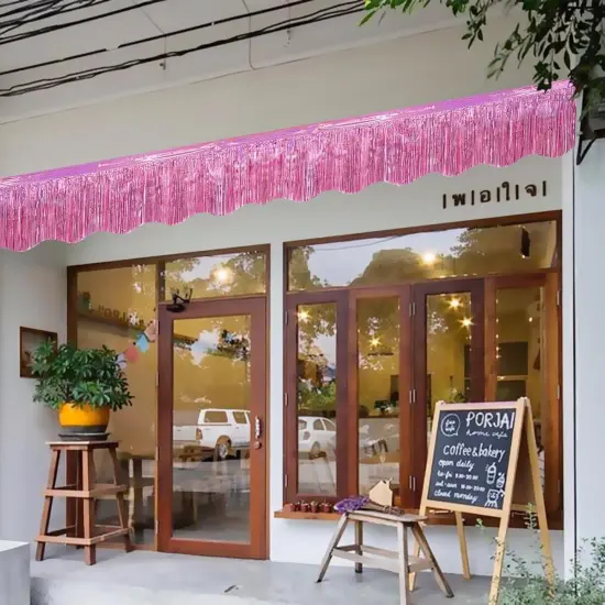 6 Pack Pink Foil Fringe Garland Birthday Party Decorations, 59Ft Metallic Tinsel Streamers Banner, Glitter Photo Booth Prop Table Skirt for Wedding Parade Float Gender Reveal Party Decor {3}