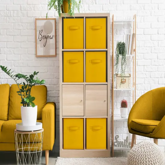 Sorbus Fabric Storage Cube 1 Pc - 11 Inch Foldable Storage Baskets for Shelves and Cubbies Dark yellow {4}