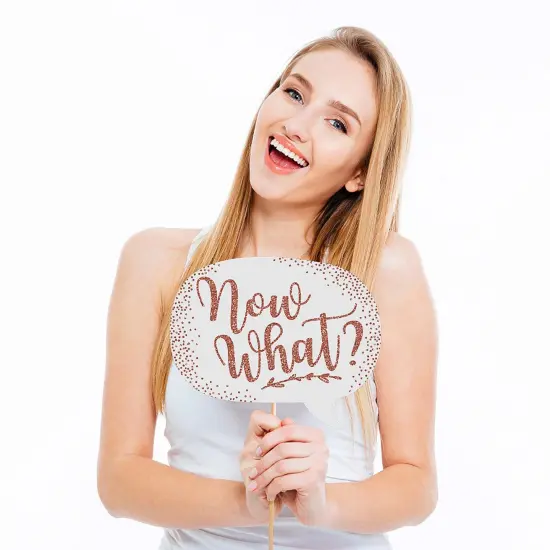 Big Dot of Happiness Rose Gold - 2025 Graduation Party Photo Booth Props Kit - 20 Count {5}