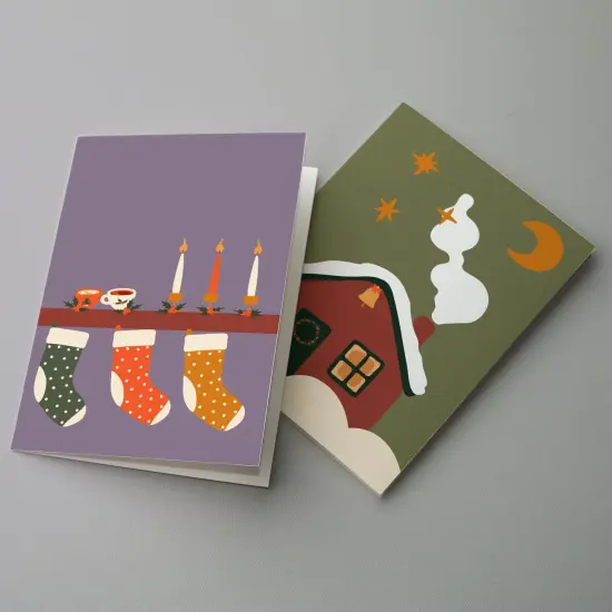 Cozy Christmas Greeting Cards Boxed Set of 24 Holiday Notecards Featuring 6 Nostalgic Designs, Perfect for Home for the Holidays and Warm Festive Wishes {4}