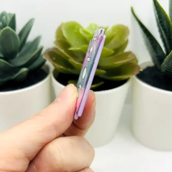 1, 4 or 20 Pieces: Pink Razor Blade Halloween Charm - Double Sided {4}