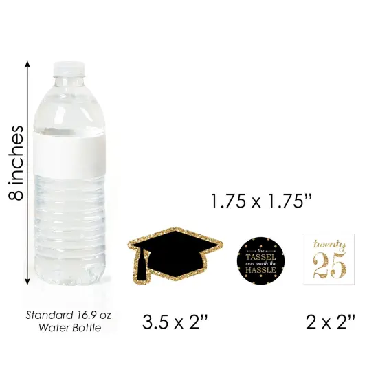 Big Dot of Happiness Gold 2025 Graduation Party - DIY Shaped Cut-Outs - 24 Count {6}