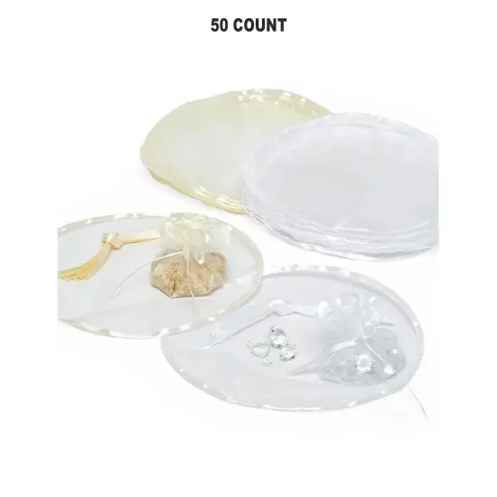 White Organza Circles with Satin Edges 10" - 25 Pack {1}