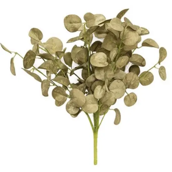 12" Long Foamy Silver Dollar Bush with Sage Finish {1}