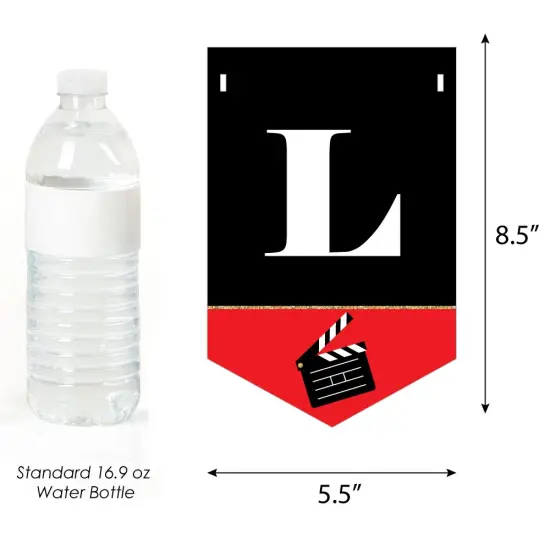 Big Dot of Happiness Red Carpet - Movie Night Party Bunting Banner - Party Decorations - Lights, Camera, Action {4}