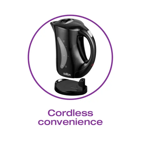 Salton Cordless Jug Kettle 58oz - Black {6}