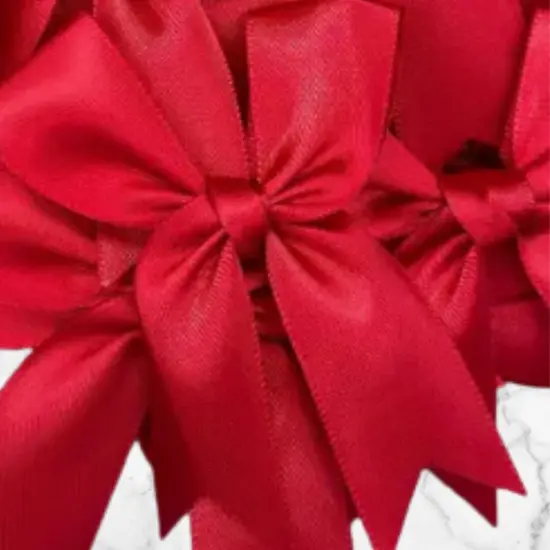12 Ct Dark Red Bows Satin Ribbon {1}