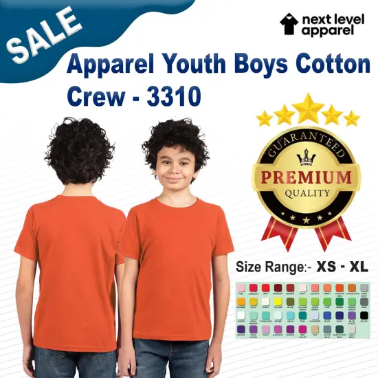 Next Level&reg; Apparel Youth Boys&rsquo; Cotton Crewneck T-Shirt PURPLE RUSH {2}