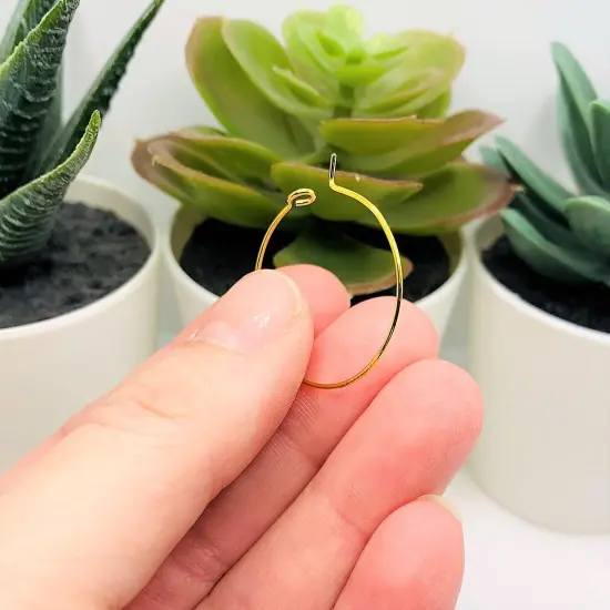 4, 20 or 50 Pieces: Gold Plated Wine Ring Bases - 25 mm {4}