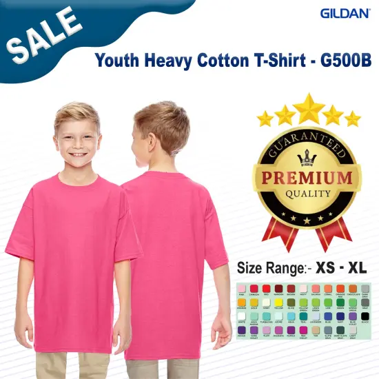 Gildan&reg; Youth Heavy Cotton Short Sleeve Crew Neck T-Shirt TEXAS ORANGE {2}