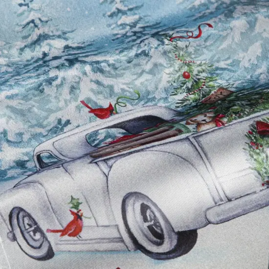 White Christmas Truck Garden Flag 2 Sided Lustre {3}