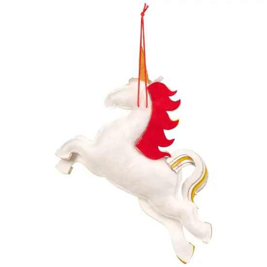 Northlight Plush Leaping Rainbow Unicorn Christmas Ornament - 6.5" White {7}