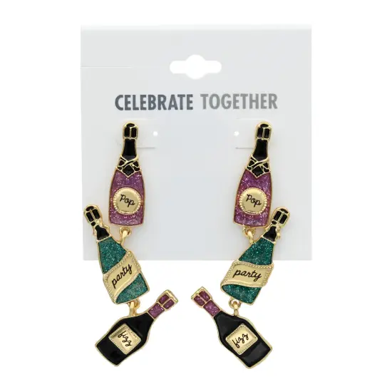 New Year's Eve Bottle Drop Festive Costume Earrings Jewelry for Women {3}