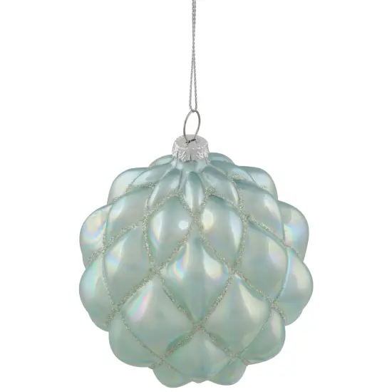Northlight Iridescent Glass Christmas Ball Ornament - Blue - 4.5" Green {5}