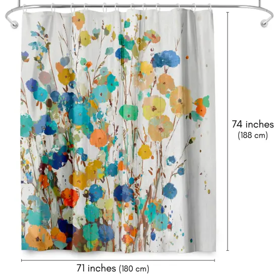 Americanflat 71" x 74" Shower Curtain, Spring Garden I by PI Creative Art {2}