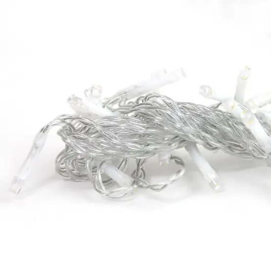 Perfect Holiday 300 LED Curtain Solar Lights Flashing Mode - Long Hours - Warm White {5}