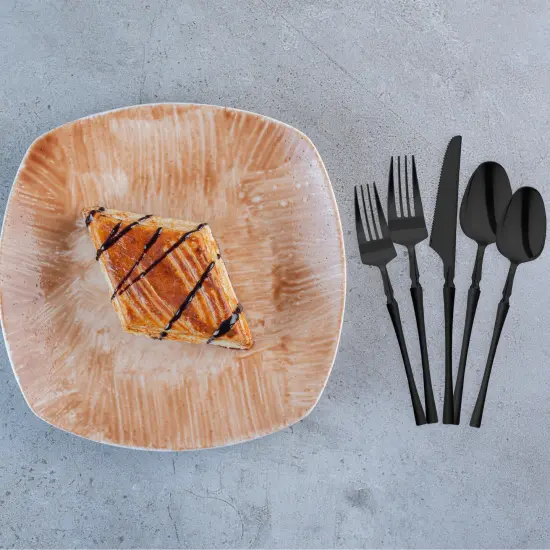 Solid Black Moderno Disposable Plastic Cutlery Set (480 Guests) {4}