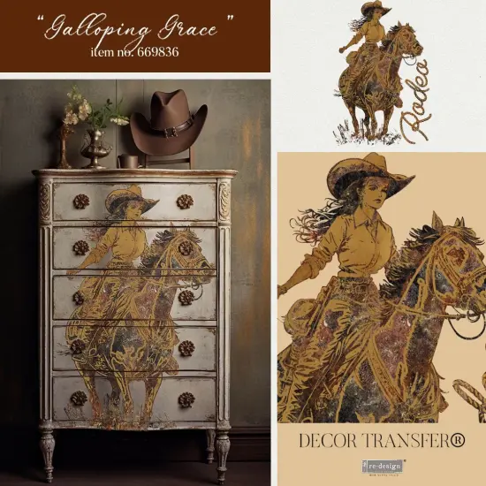 Prima Re-Design Decor Transfers-Galloping Grace {4}