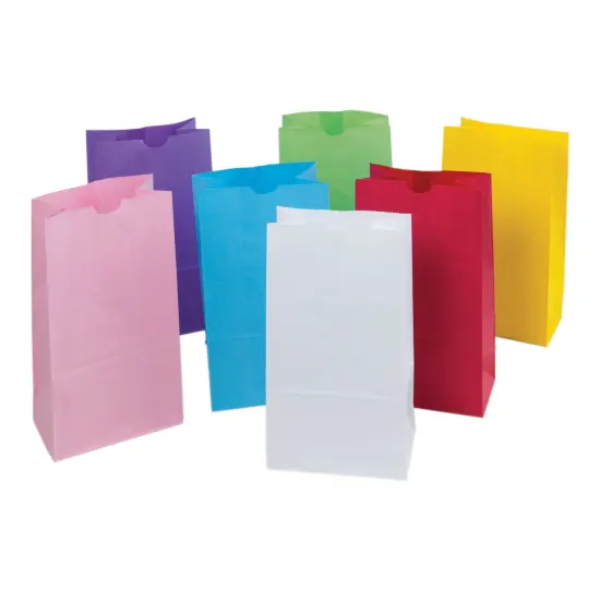 Kraft Bag, Assorted Pastel Colors, 6" x 3-5/8" x 11", 28 Bags {1}