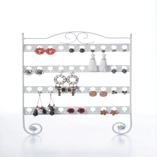 Mango Steam Tabletop Earring & Jewelry Organizer with Classic Display Stand for Earrings White {1}