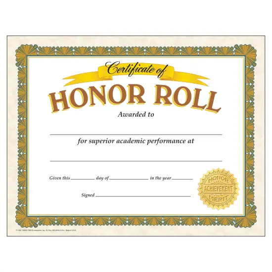 Honor Roll Classic Certificates, 30 ct {1}