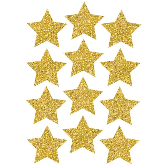 Die-Cut Magnets, 3" Gold Sparkle Stars, Pack of 12 {1}