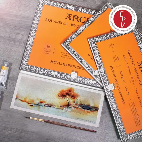 Arches Aquarelle Rough Watercolor Block 18"X24"- 140lb, 20 Sheets {7}