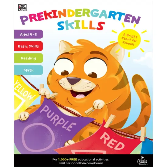 Carson Dellosa Prekindergarten Skills Preschool Workbook, Colors, Shapes, Letters, Phonics, and Math Toddler Learning Activities for Kids Ages 4-5, Pre Kindergarten Classroom or Homeschool Curriculum {1}