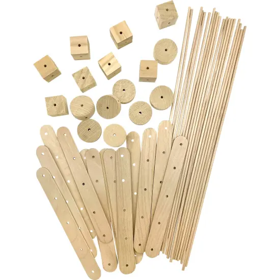 STEM Basics: Wood Construction Kit - 66 Count {1}