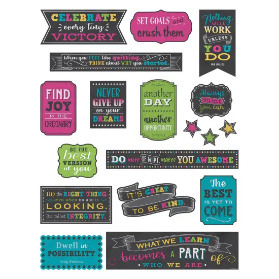Chalkboard Brights Positive Sayings Mini Bulletin Board Set {1}