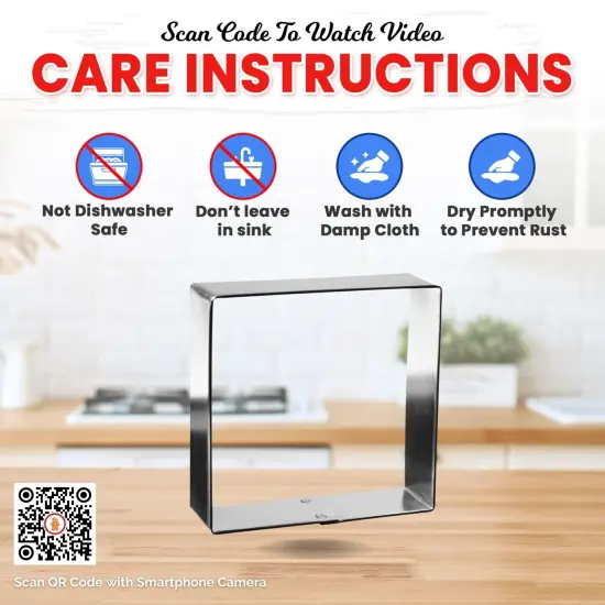 CookieCutter.Com Brand Square Cookie Cutter 4 in, Tin Plate Steel, Handmade in USA {5}