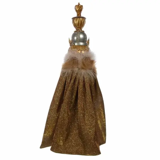 Kurt Adler 17.5-Inch Hollywood Gold with Fuzzy Cape King Nutcracker {2}