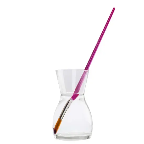 Creative Inspirations Dura-Handle Round Long Handle Paint Brush - Solid Resin Handle, Synthetic Taklon Paint Brushes, Flat Brush for Oils, Acrylics, Watercolors - Handles Will Not Chip or Crack {3}