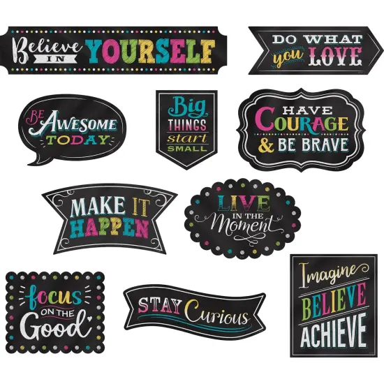 Clingy Thingies&reg; Chalkboard Brights Positive Sayings Accents {1}