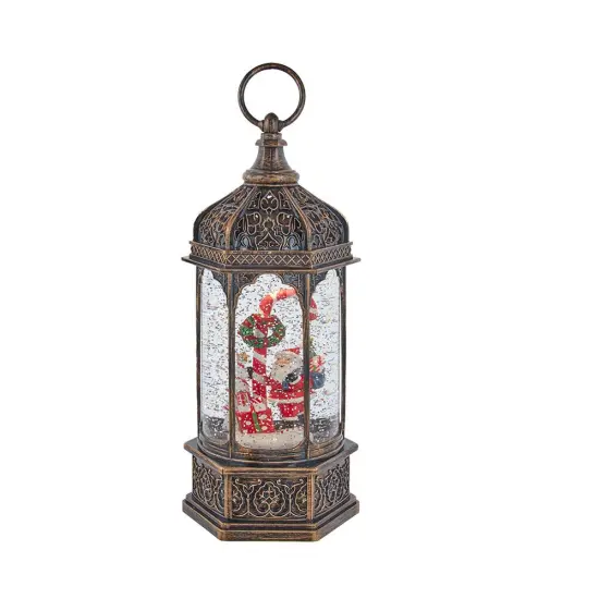 Kurt Adler 11-Inch Battery-Operated Light Up Santa Water Lantern {1}