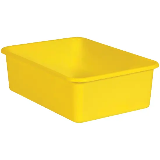 Yellow Large Plastic Storage Bin {1}
